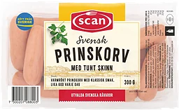 Prinskorv med skinn