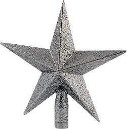 Toppstjärna 21cm silverglitter Festive