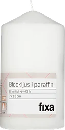 Blockljus 12cm Vit 7x12cm