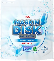 Maskindisktabletter Allt i ett parfymfri 50-p