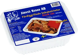 Färdiggrillad kebab med stark sås
