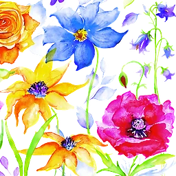 Servett Watercolour Flowers