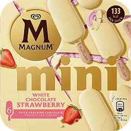 Glass Strawberry white mini 6-p