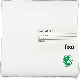 Servett Vit 24cm