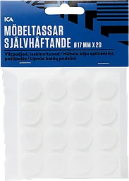 Möbeltassar självhäftande Vita 17mm