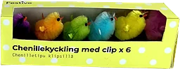 Chenillekyckling m clip 6-p blandade färger 3cm