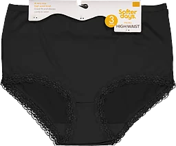 High waist-trosa Svart Stl M 3-pack