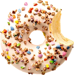 Donut Crushed Candy White Donut Worry Be Happy