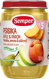 Persika Äpple Päron Puré Från 5 Månader