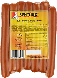 Kalkon Kycklinggrillkorv skinnfri