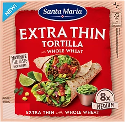 Tortilla Fullkorn Extra Thin Medium 8-pack
