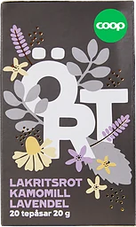 Örtte Lakritsrot, kamomill & lavendel