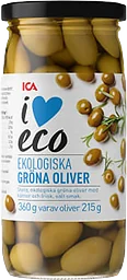 Gröna Oliver med kärnor Ekologisk 360g