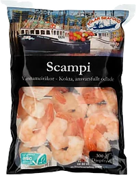 Scampiräkor Scampi kokt 300g