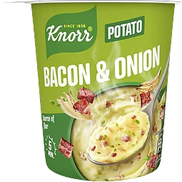 Snack pot Potatismos, bacon & lök