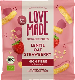 Lentil Oats Strawb Puffs Org
