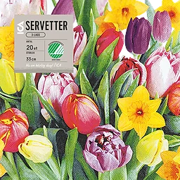 Servett 33cm Tulpaner 20-p