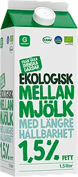 Mellanmjölk Längre Hållbarhet Ekologisk 1,5%