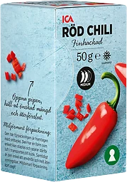 Röd chili hackad Fryst
