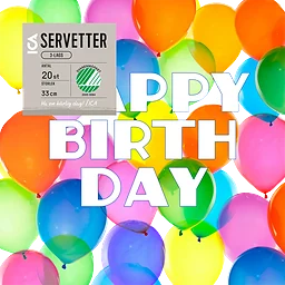 Servett 33cm Birthday 20-p