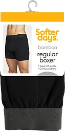 Herr Boxer Enfärgad Bambu Svart XL 1-pack