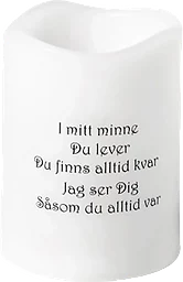 Gravljus LED Vit med text Home