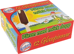 Glasspinne Päron med mörk dopp 40g 12-p Engelholms Glass