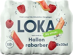 Kolsyrat vatten Hallon & rabarber 12-pack