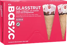 Glasstrut Jordgubb 8-p
