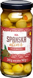 Fyllda Oliver Gröna med Chili 240g