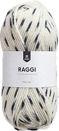 Garn Raggi Nature white/black dots