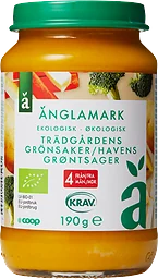 Barnmat Trädgårdens grönsaker 4 Mån Eko