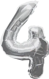 Folieballong Silver 4 100cm