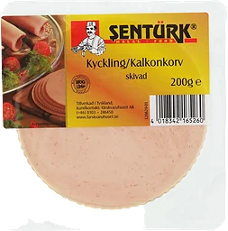 Kyckling Kalkonkorv skivad