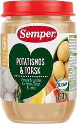 Potatismos med torsk & morot Från 6m KRAV