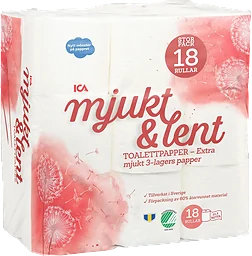 Toalettpapper Mjukt & Lent 18-p Miljömärkt