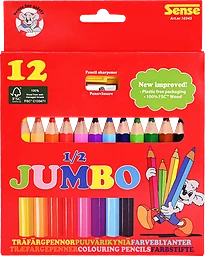 Träfärgpennor 1/2 Jumbo 12-pack
