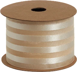 Organzaband randig vit 4 cm x 5m
