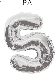 Folieballong Silver 5 100cm