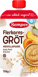Flerkornsgröt Äpple Persika Från 8 Månader