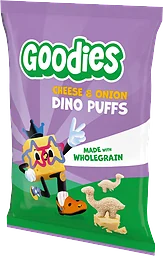 Barnsnacks Dino puffs cheese & onion Från 3år
