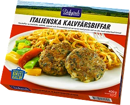Kalvfärsbiffar Italienska Fryst/1 Port