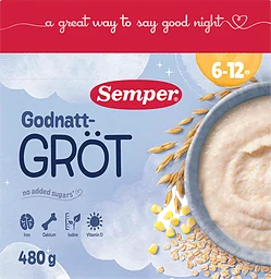 Godnatt Gröt Naturell 6-12 Mån