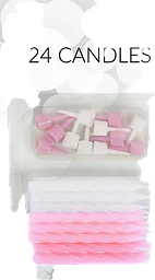 Tårtljus Rosa/Vit 24-pack