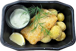 Sprödbakad Torskfilé Med Kokt Potatis