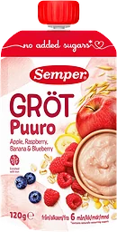 Gröt Äpple Hallon Banan Blåbär