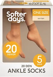 Ladies Ancle 20den Tan One Size