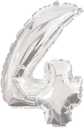 Folieballong Nr 4 Silver
