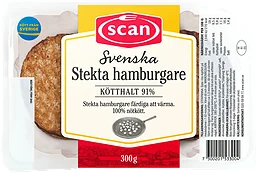 Hamburgare Stekta 91% Kötthalt