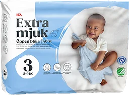 Blöjor Extra mjuk öppen blöja strl 3 5-9kg 40-p